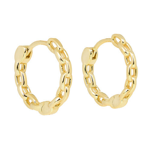 Elyssa Bass Designs Chain Link Huggie Hoops E331