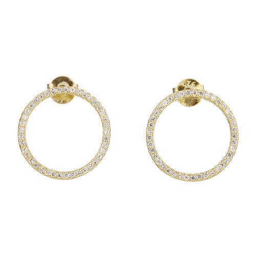 Elyssa Bass Designs Ring Shaped Stud Earrings w/pave Cz E636