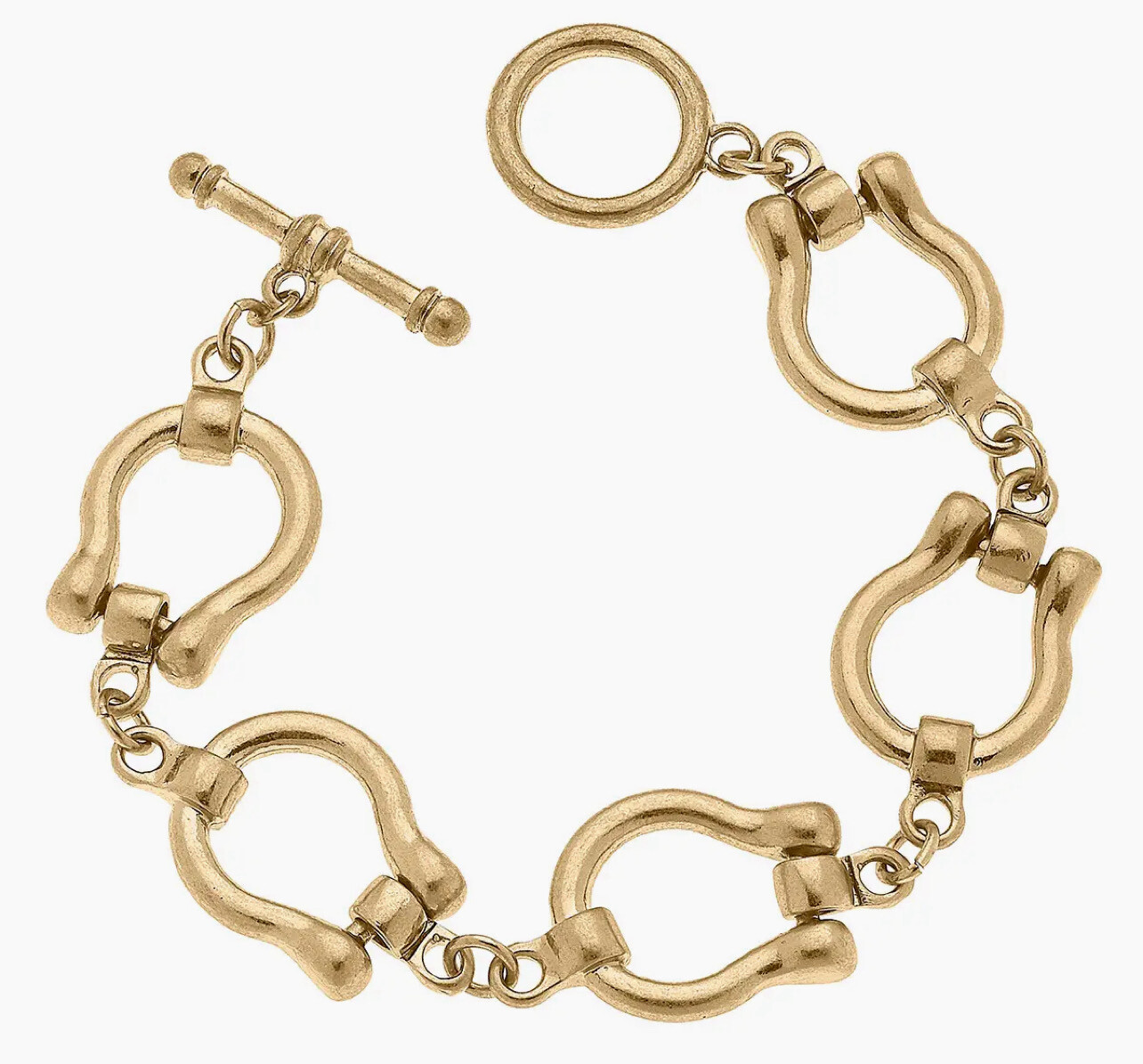 Canvas Trigger Horsebit Linked Bracelet