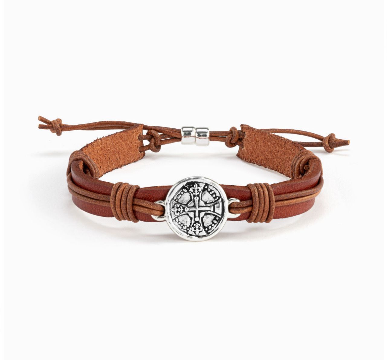 Demdaco Mens Cross Bracelet Brown