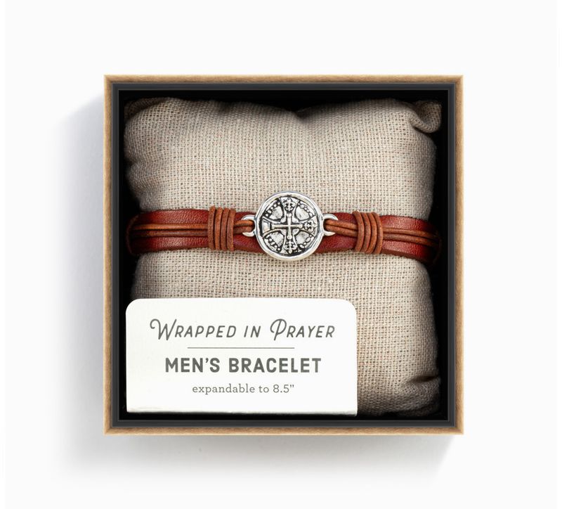 Demdaco Mens Cross Bracelet Brown