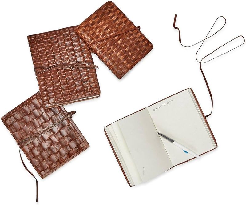 T C Woven Leather Journal