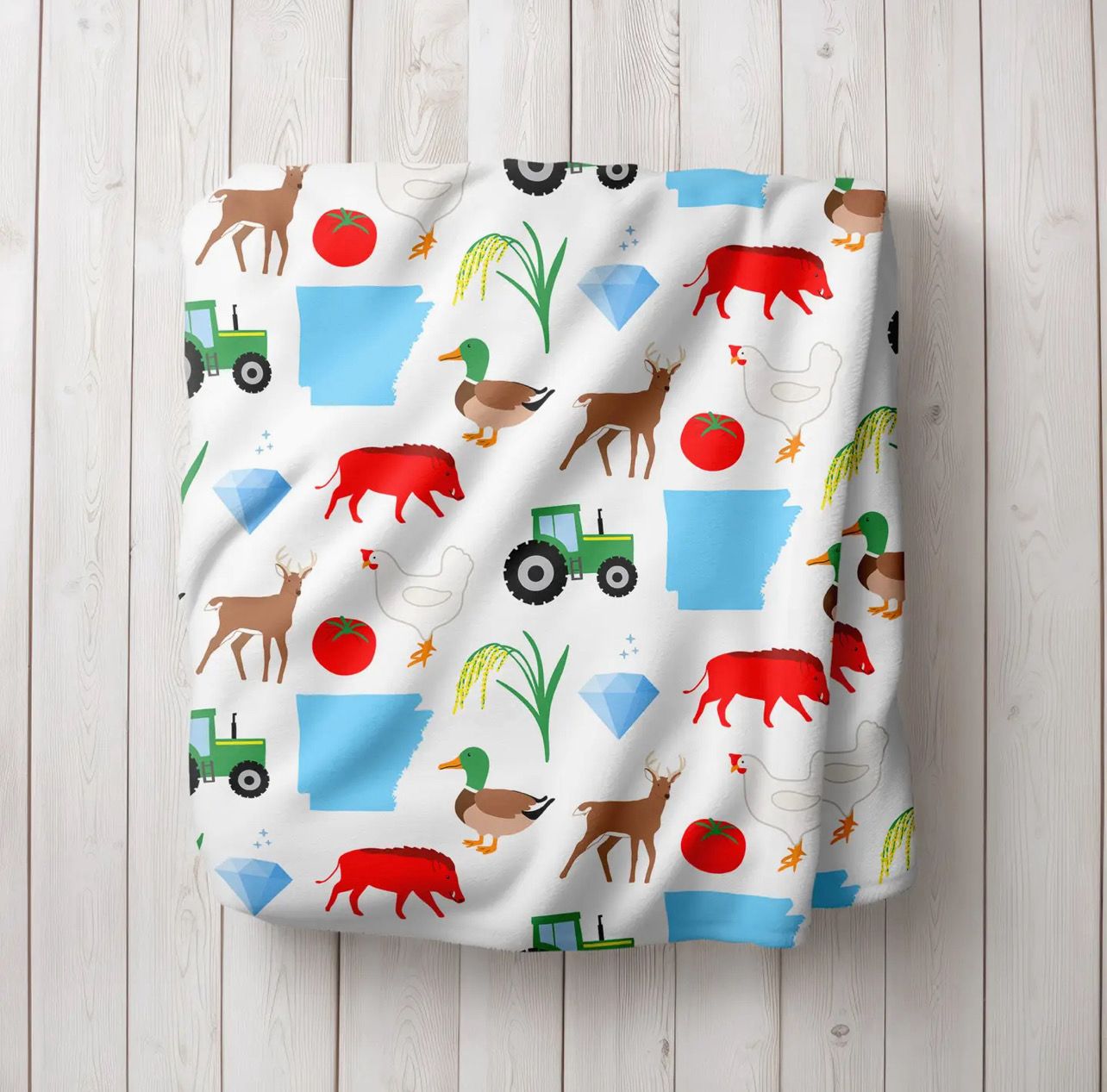 NWJ Arkansas Icon Minky Blanket 30x40