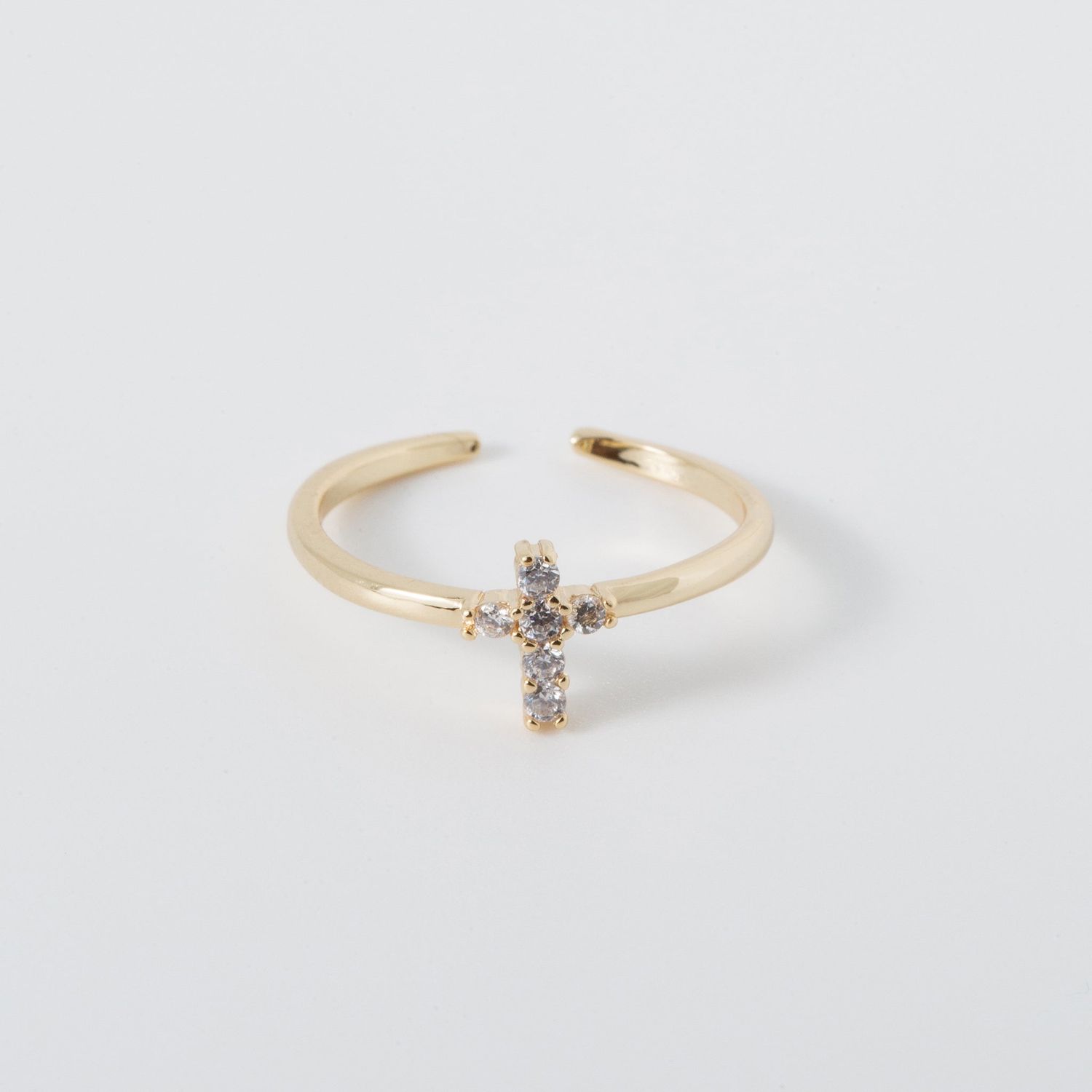 Coastal Grit Dainty Cross Ring