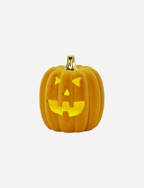 Flocked Jack O Lantern, Small