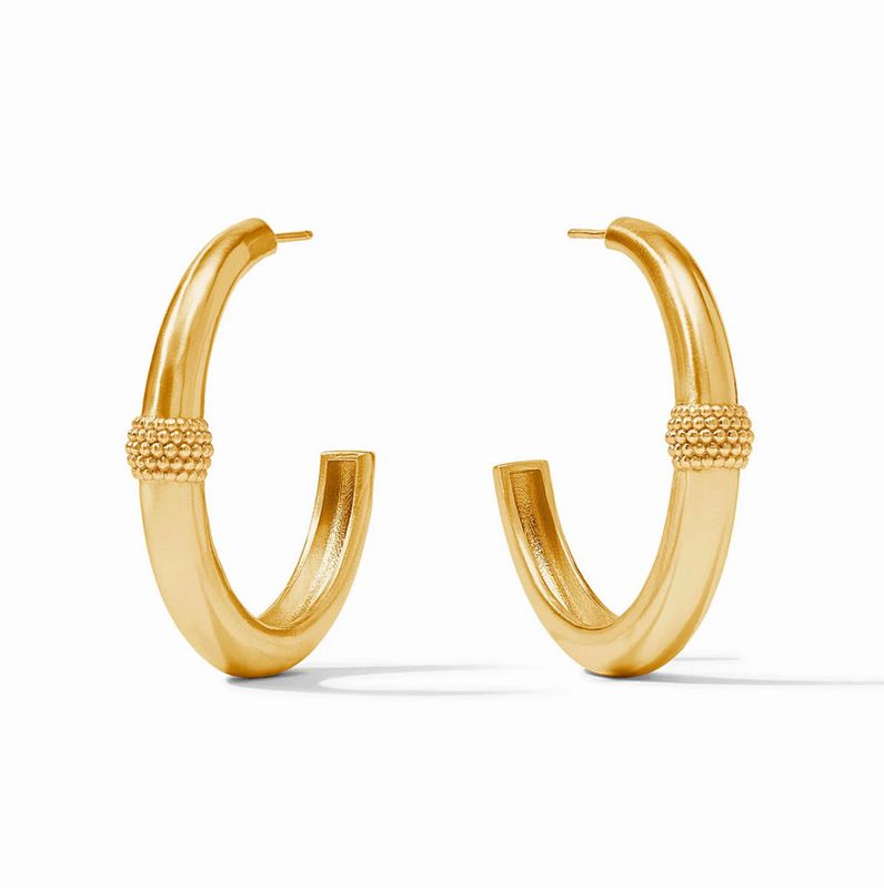 Beaded Station Hoop Large