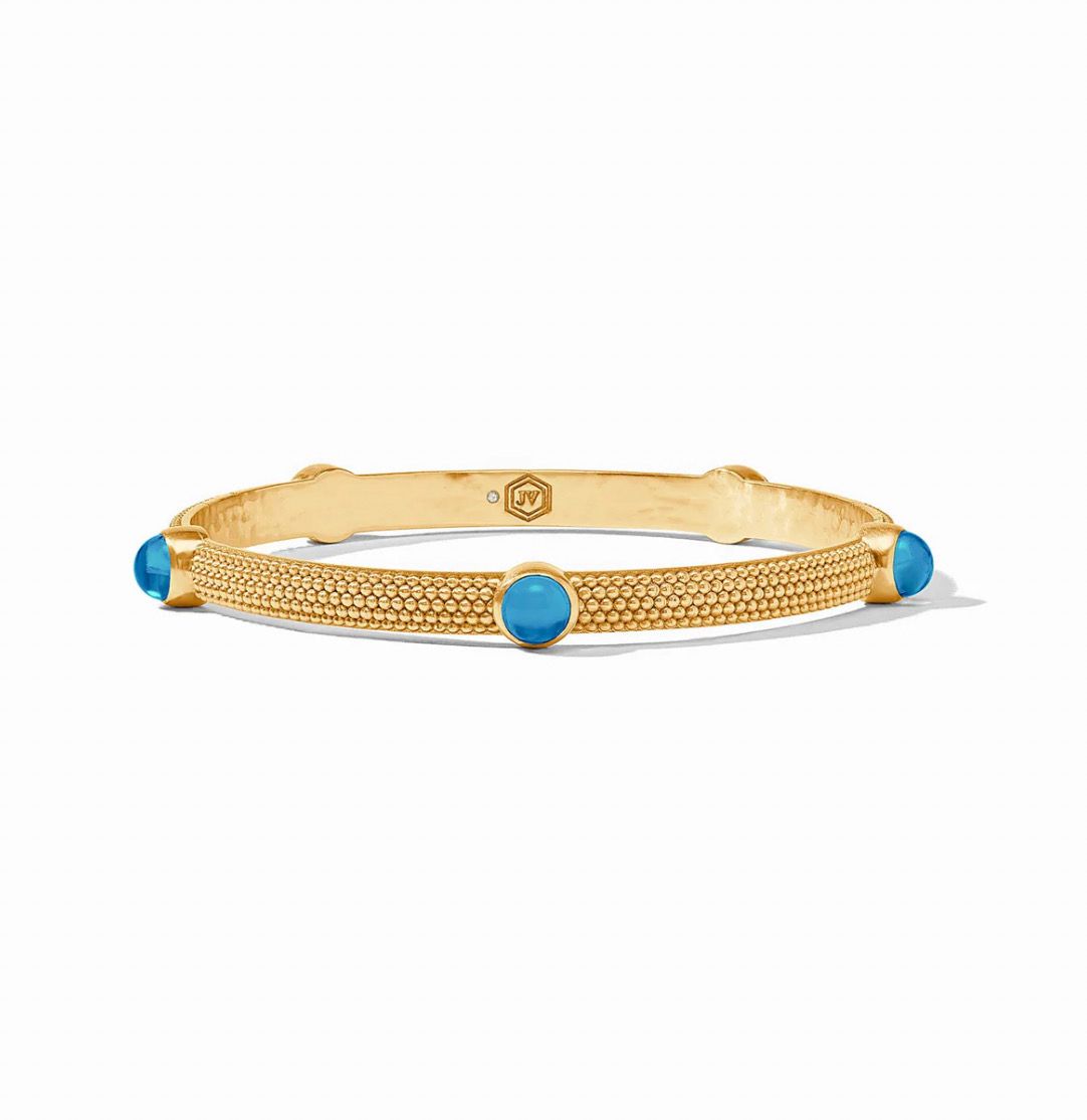 Julie Vos Cabochon Bangle London Blue Med.
