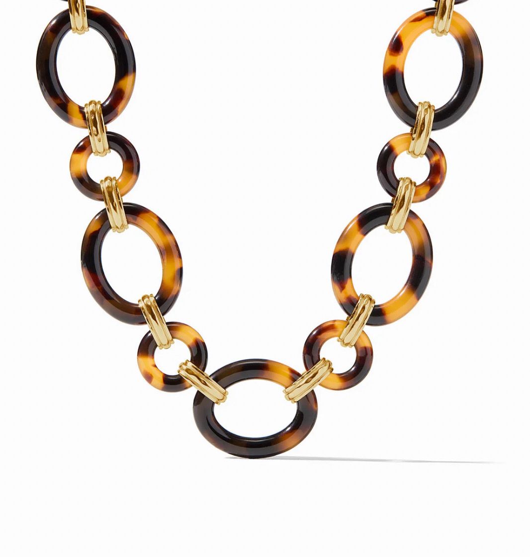 Julie Vos Madison Link Necklace Tortoiseshell