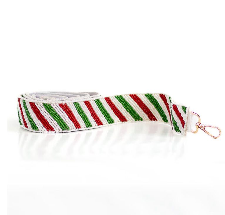 RS Beaded Candy Cane Stripe Purse Strap