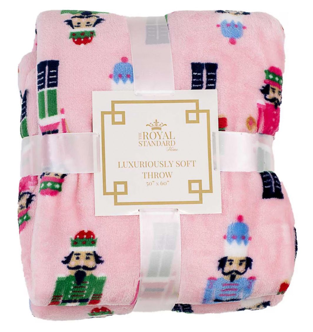 RS Pink Nutcracker Throw Blanket