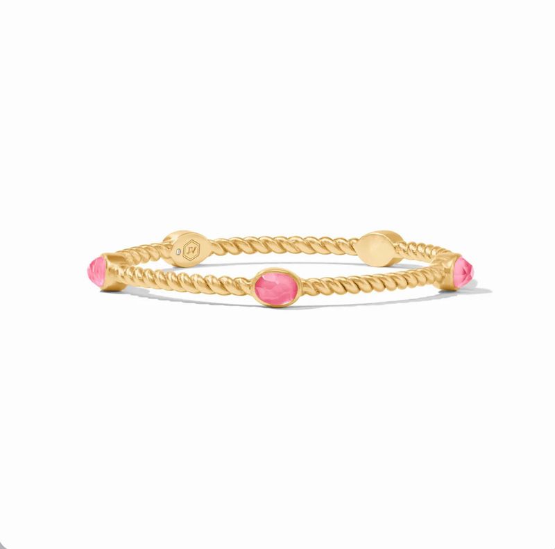 Julie Vos Nassau Stone Bangle Gols Peony Pink