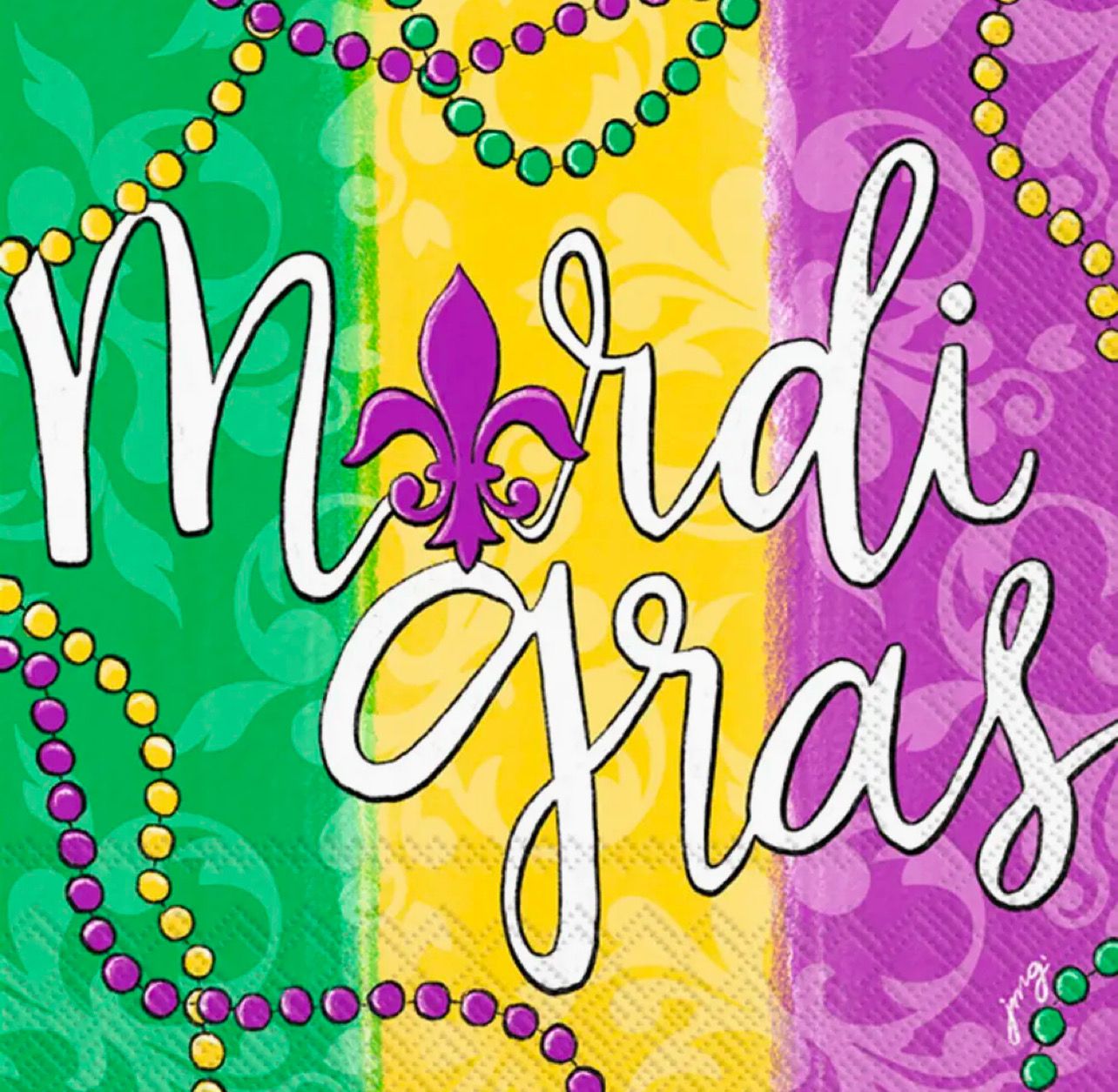 ihr Mardi Gras Beads Napkins