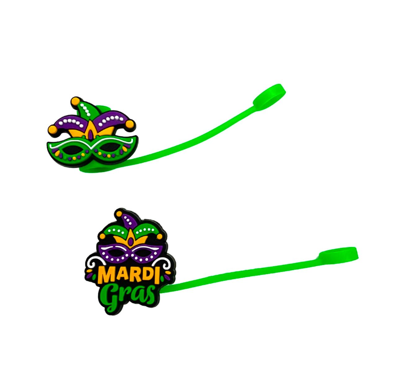Mardi Gras Straw Toppers