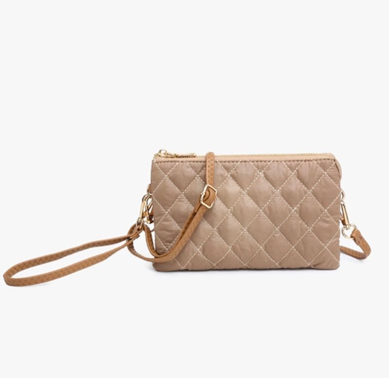 Jen &amp; Co Riley Puffer Taupe Crossbody