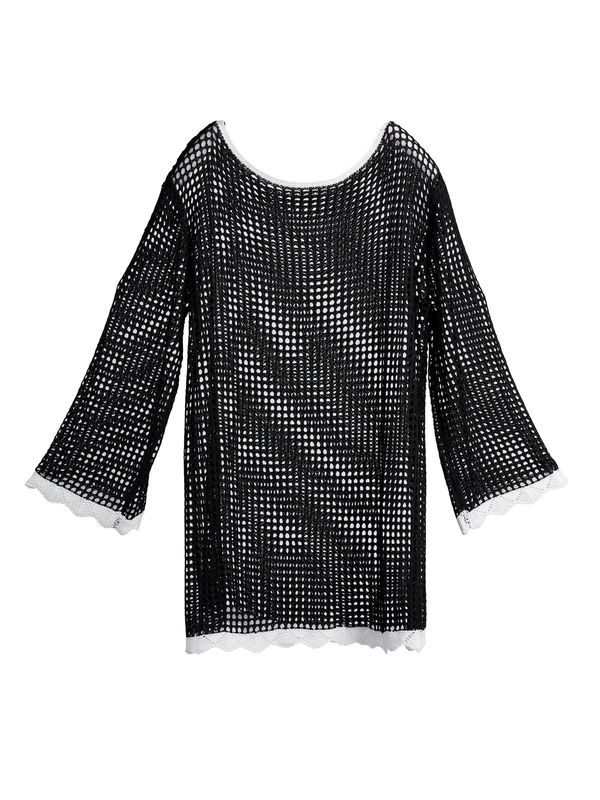 Shiraleah Black Crochet Cover-up 