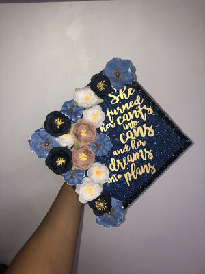 Grad Cap Topper “She turned her can'ts into cans” Grad Cap Topper “She turned her can'ts into cans”