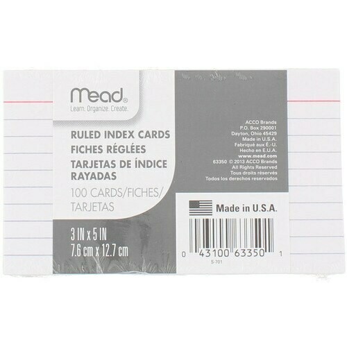 Mead Index Cards 3 x 5 Ruled