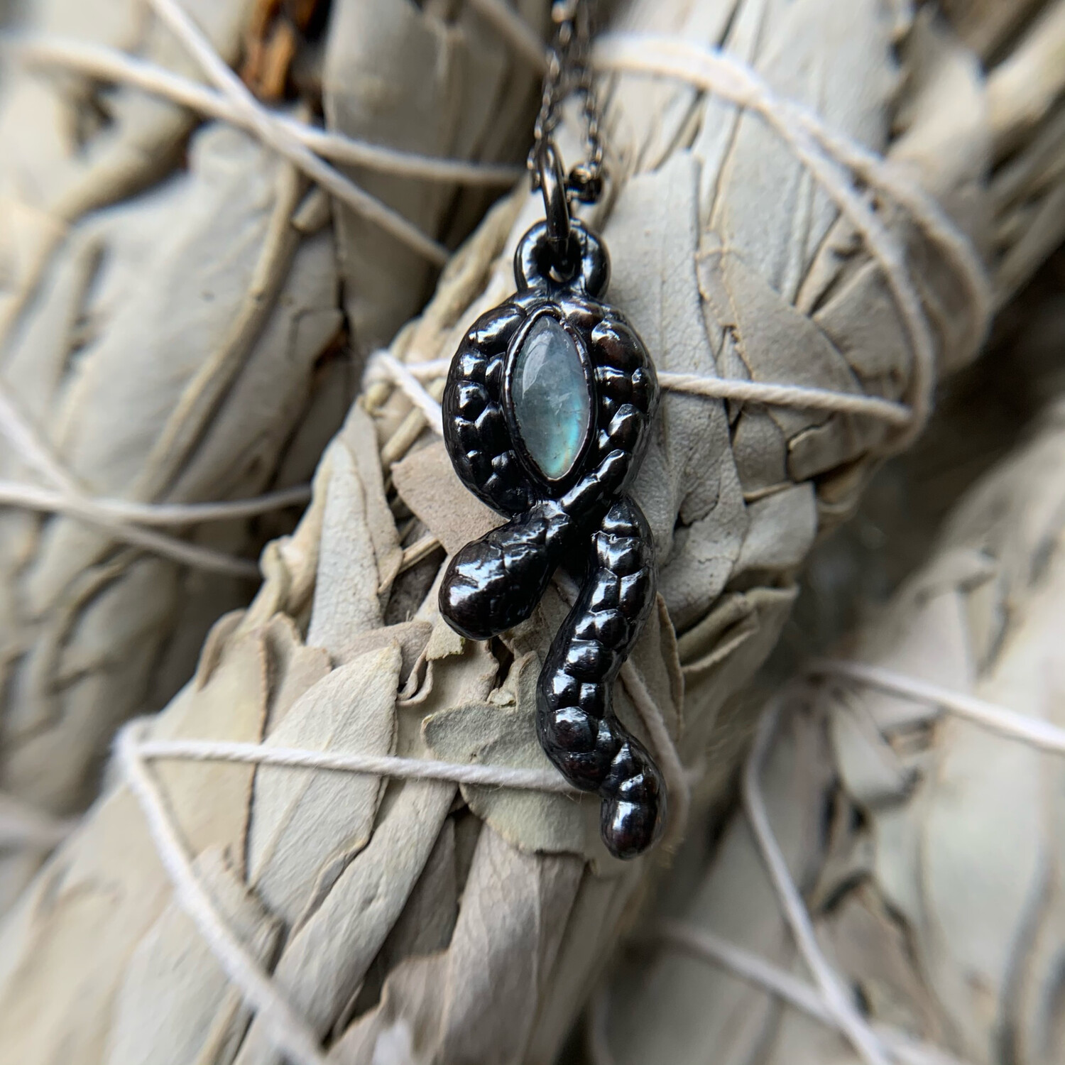 Moonstone Snake Necklace