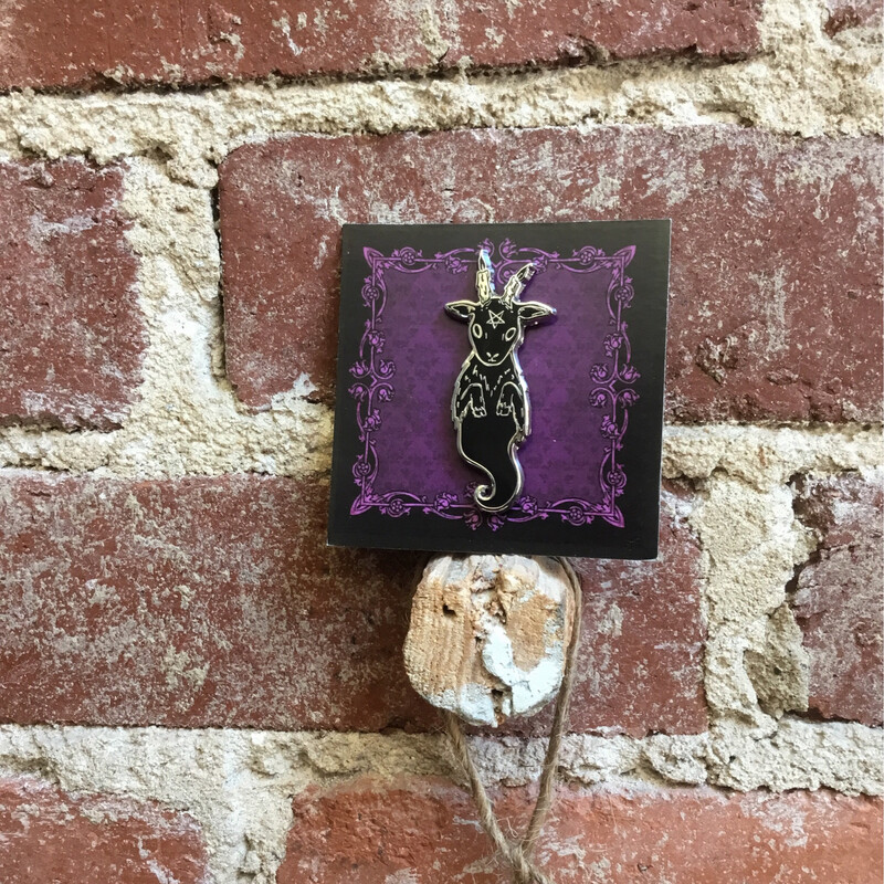 Pickety Witch Goat Ghost Pin