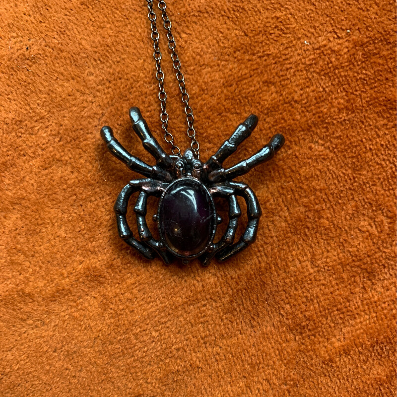 Amethyst Spider Necklace