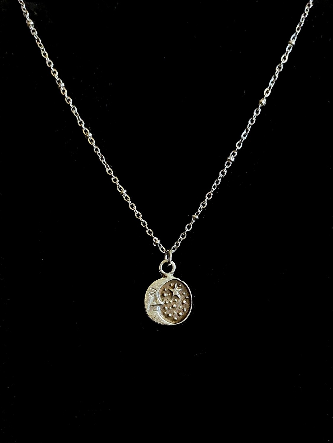 Antique Silver Starry Night Necklace