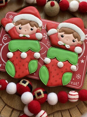 Personalized Stocking Elf Cookie Set