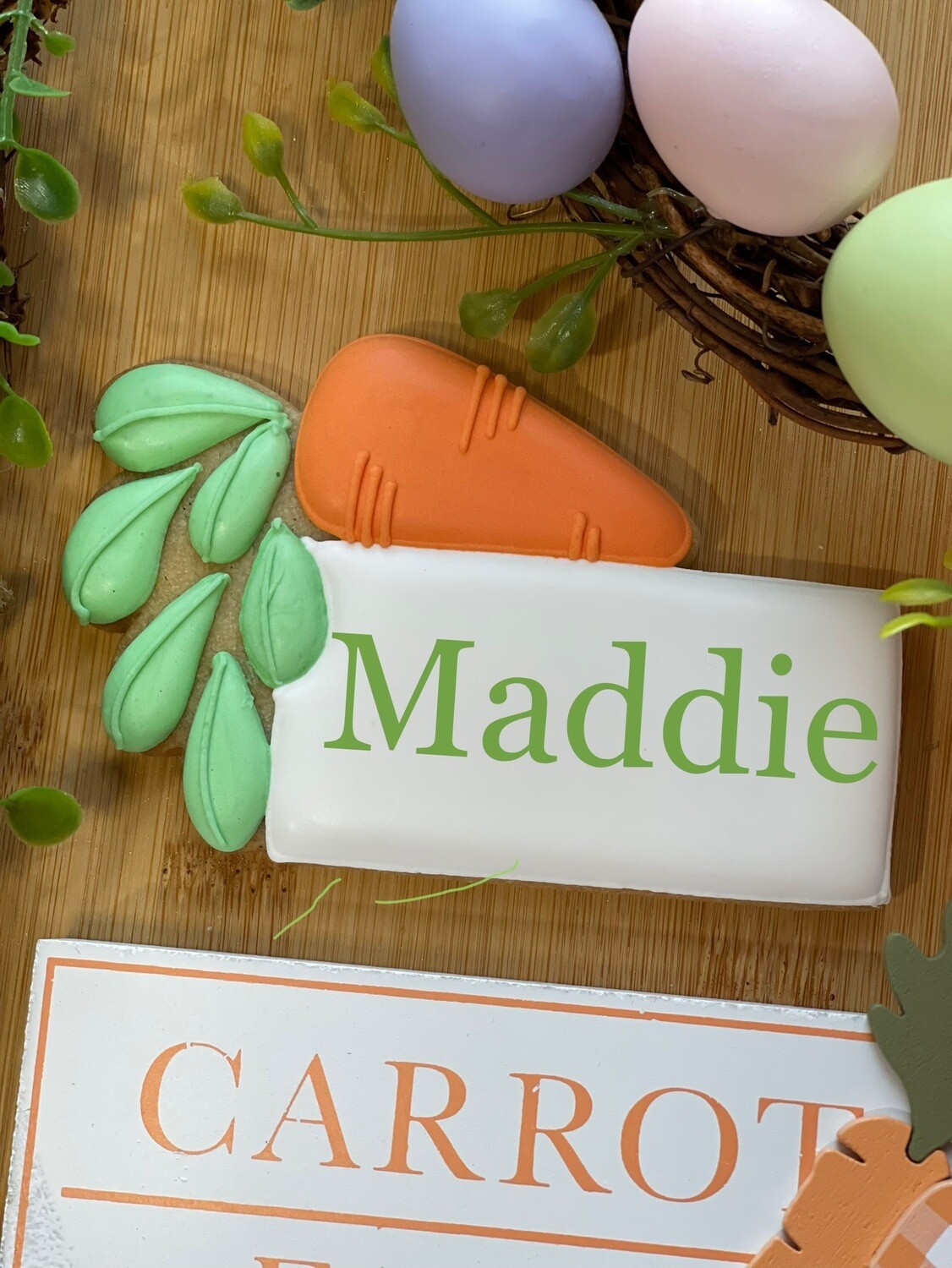 Carrot Place Card Cookie