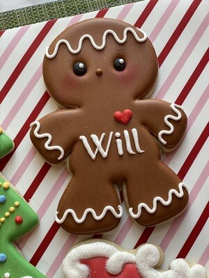 XL Gingerbread Boy Personalized Name Cookie