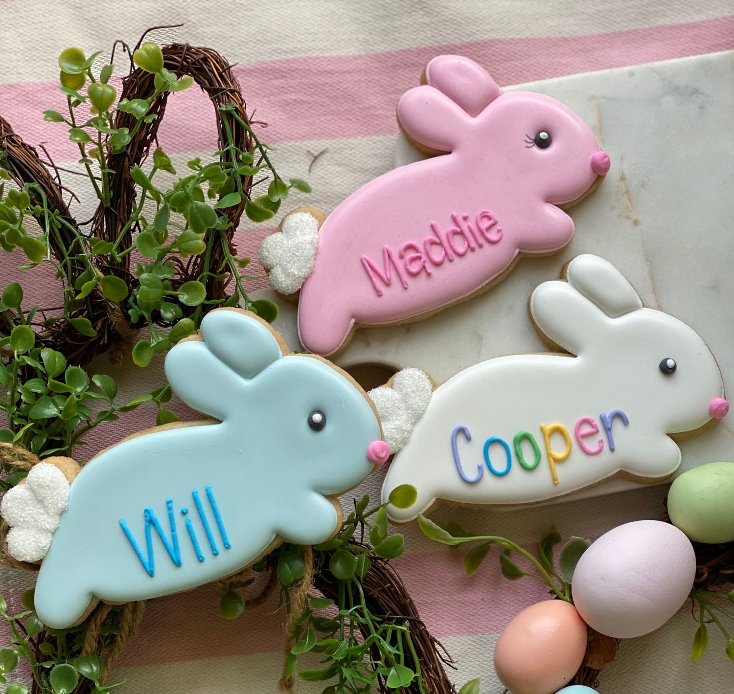 Personalized WHITE Hopping Bunny