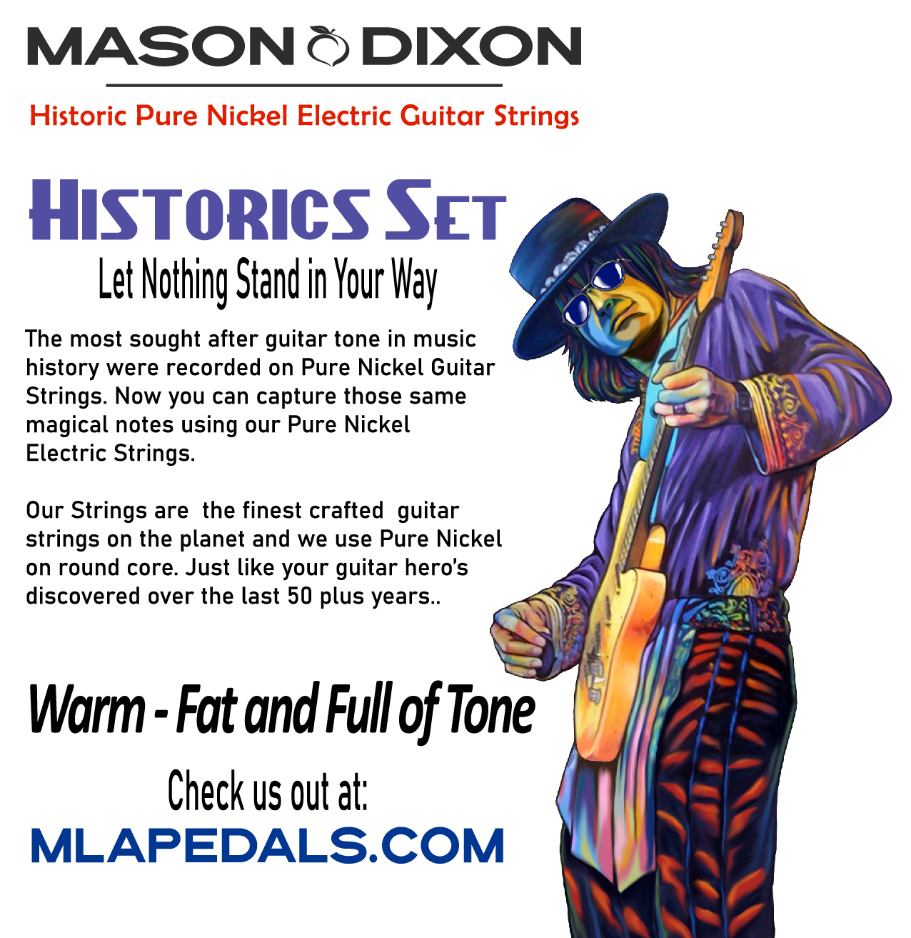 3 Pack Historics: Pure Nickel Guitar Strings 10 - 52