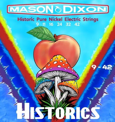 3 Pack Historics: Pure Nickel Guitar Strings 9 - 42