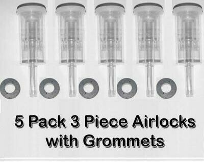 AIRLOCKS for BREWING / FERMENTING W/ GROMMETS