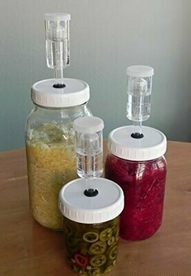 4 Fermenting Pickling Reusable Jar Lid sets w/ Airlocks