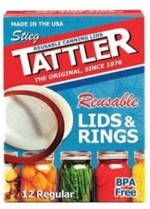 TATTLER RE-USEABLE CANNING LIDS W/ SEALS X 12