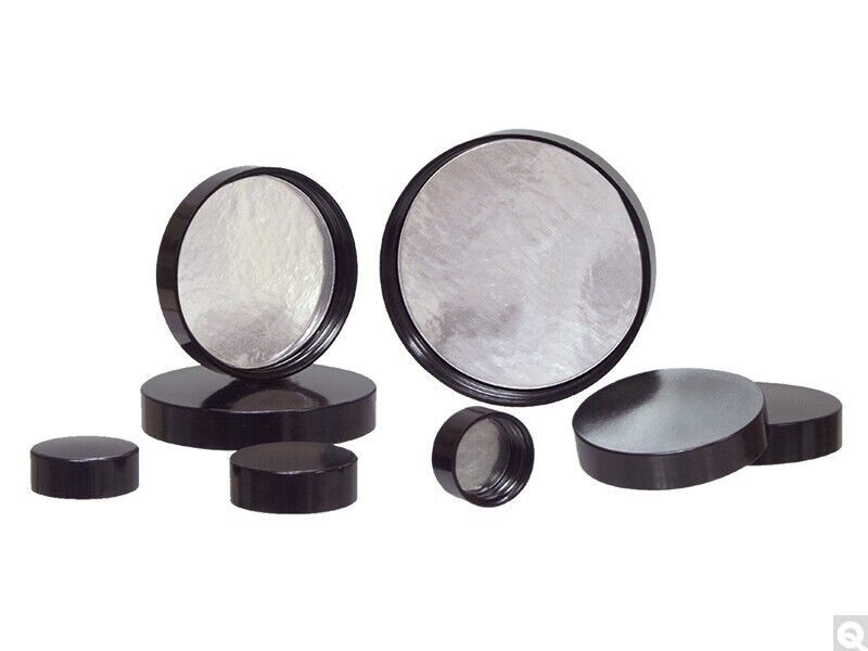 SPICE JAR LIDS 43mm 43/400 ID Plastic LIDS SMOOTH, FOIL LINER 12 pcs FAST SHIP
