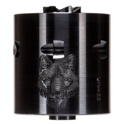 ENGRAVED WOLF HEAD HERITAGE 22WMR CYL