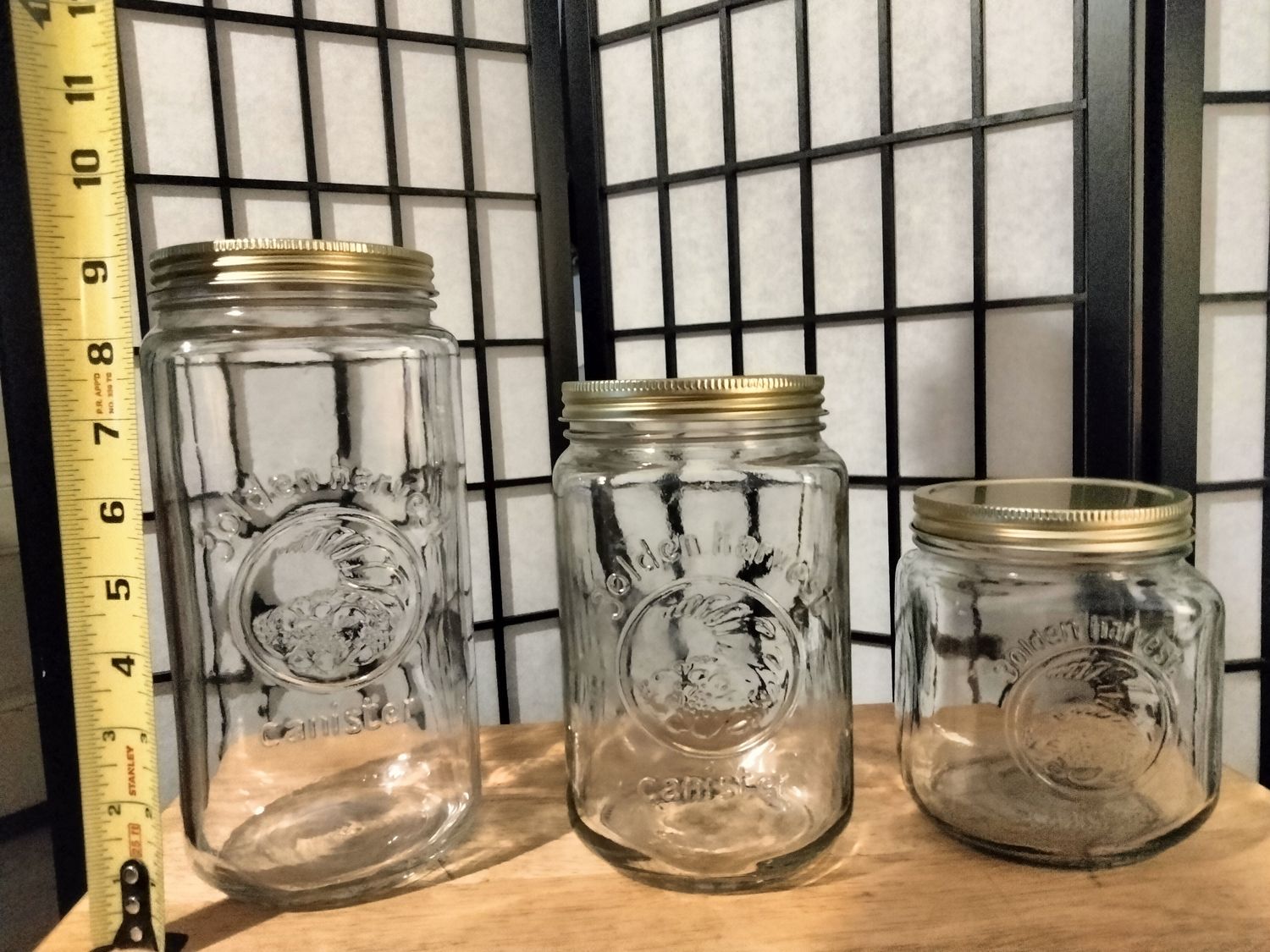 GOLDEN HARVEST CANISTER JAR UPGRADE LIDS-GOLD