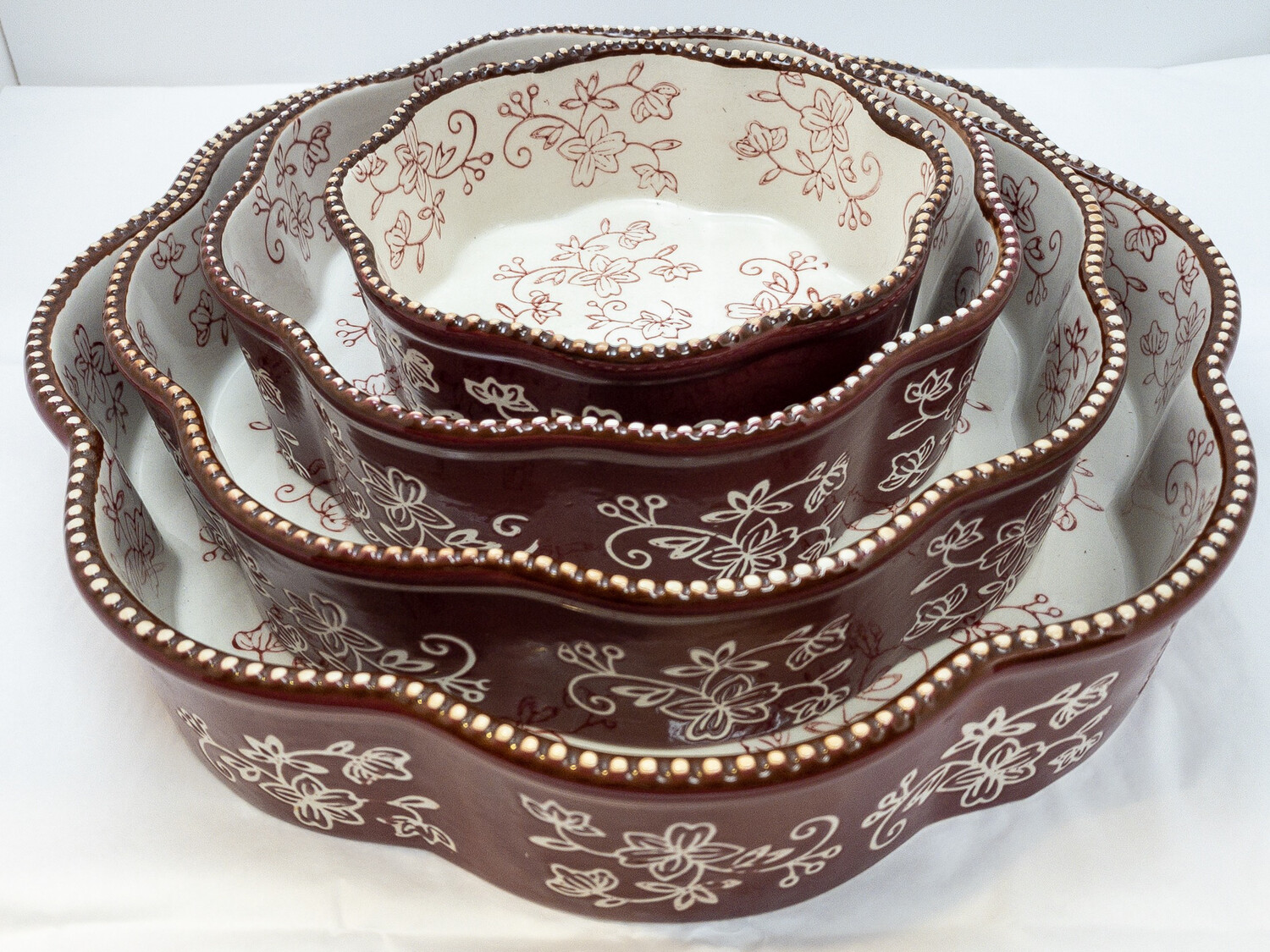 Handpainted Temptation By Tara Presentable Cookware Four Dish Stackable