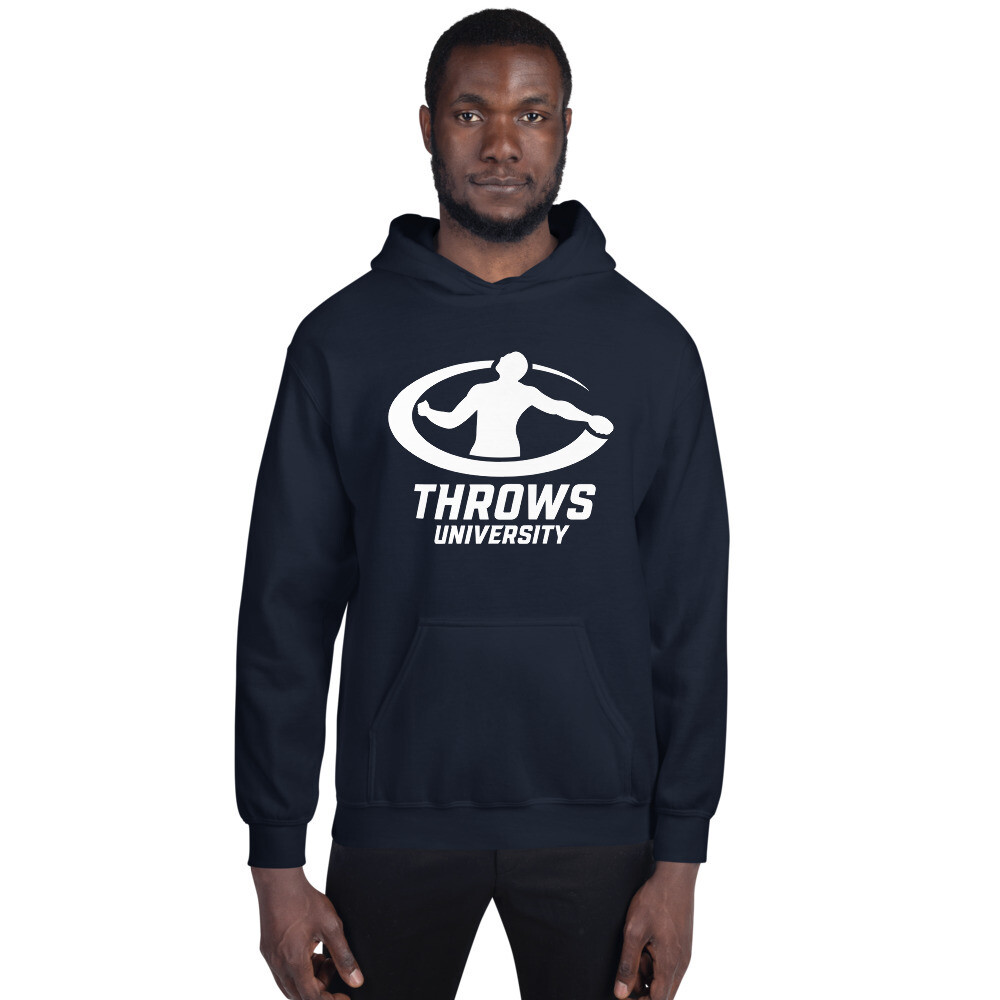 Throws U Logo Hoodie, Color: Navy, Size: S