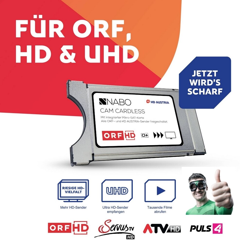 ORF SAT ABO - inkl. ORF Karte im Canalplus (HD Austria) CI+ MODUL GESCHENKT (freigeschaltet; kartenheld-Support) - FORMEL 1, MotoGP und mehr im TV erleben!