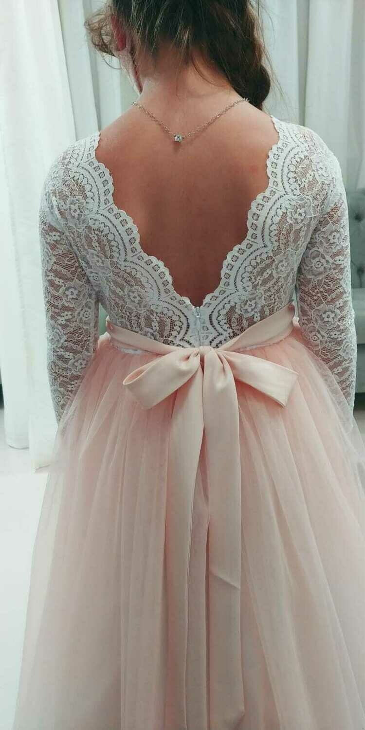 Flower Girl Dress - Lace Bodice With Tulle Skirt (Pricing Varies by Age)