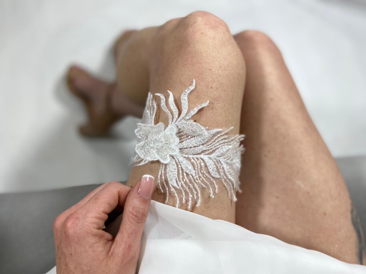 Garter - Beaded lace garter