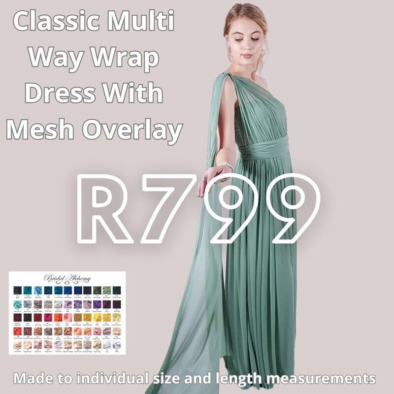 Renaissance Wrap Dress With Mesh Overlay