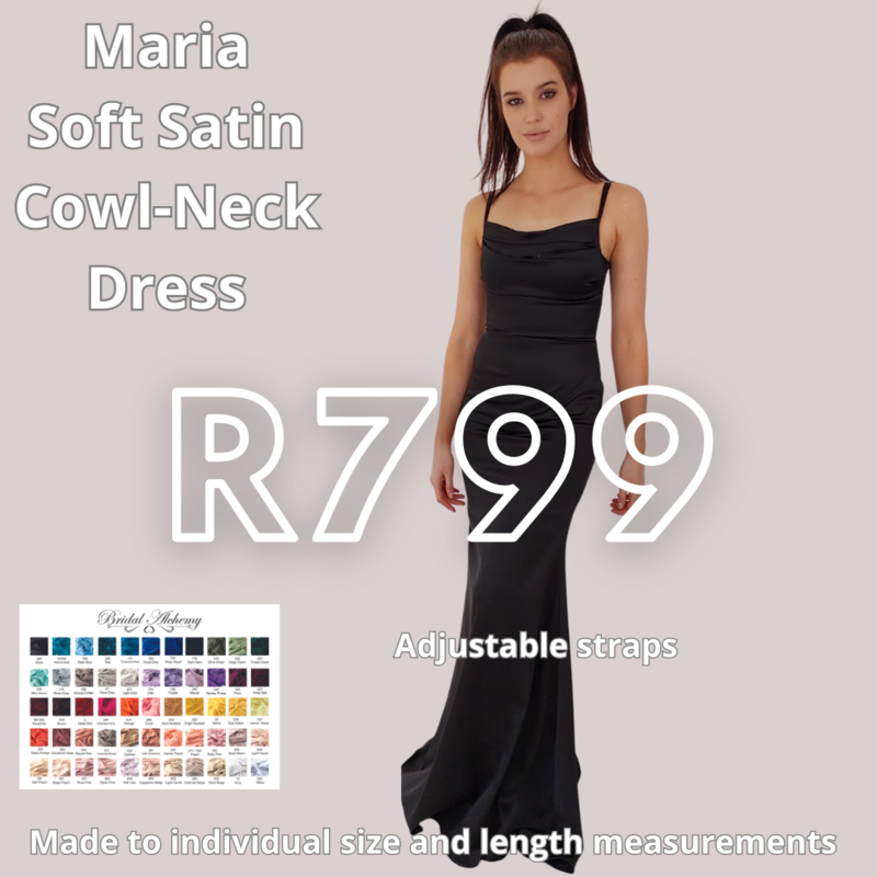 Maria Satin Cowl Neck Dress With Adjustable Straps - Available In Multiple Colours