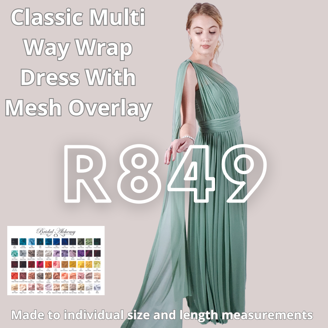 Renaissance Wrap Dress With Mesh Overlay