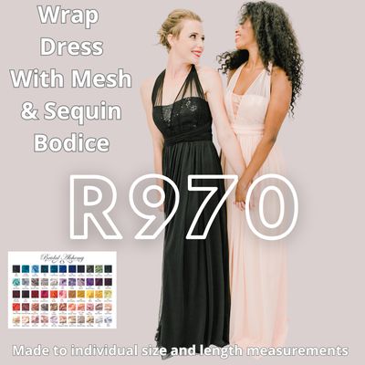 Renaissance Wrap Dress With Mesh Overlay &amp; Sequined Bodice