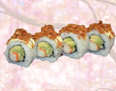 74 Uramaki Cangrejo, Aguacate, Pepino, Cebolla Crunch - 4p