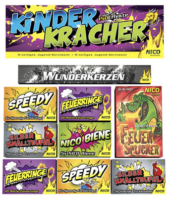Nico Kinder Kracher, 9 Schachteln sortiert