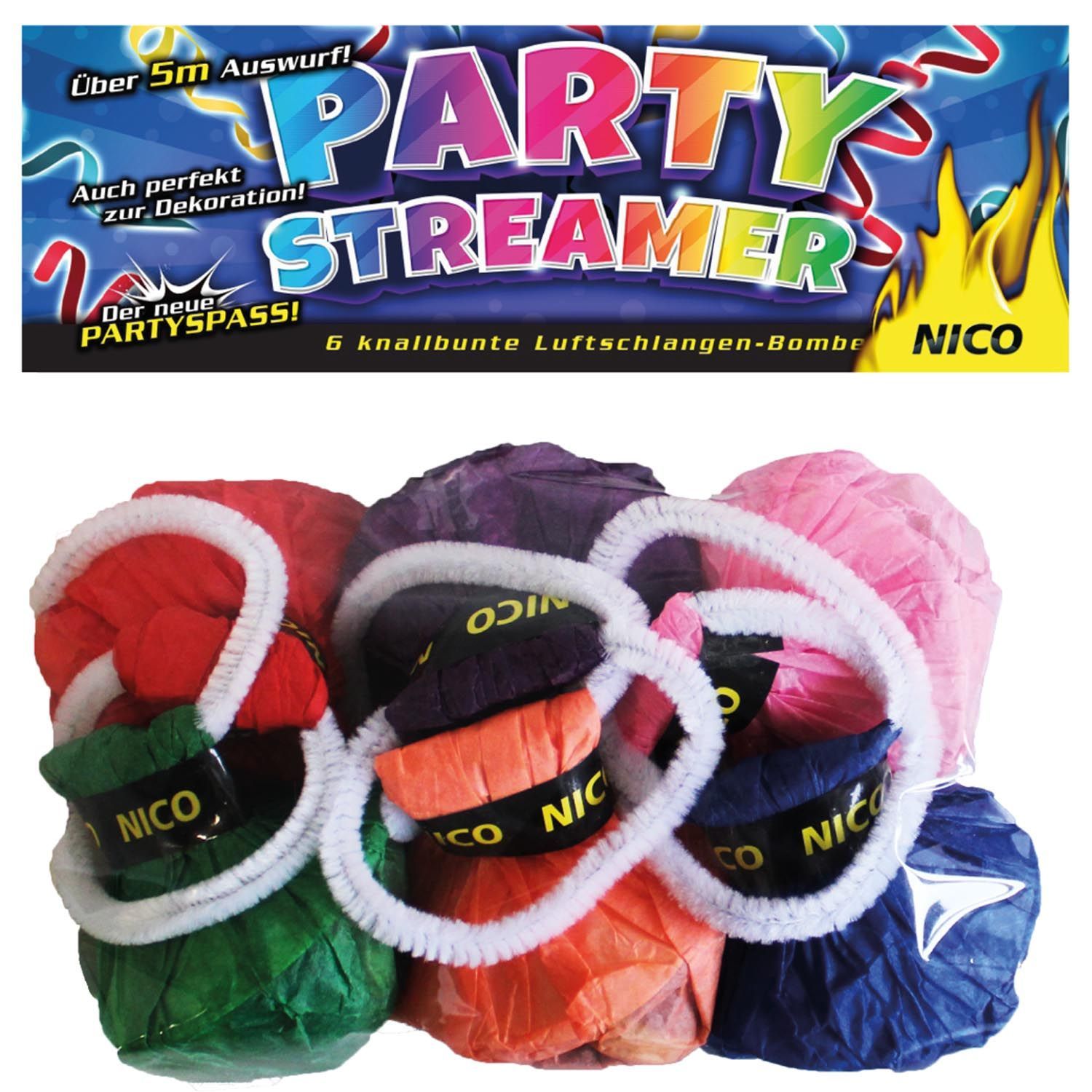 Nico Party Streamer 6er Set