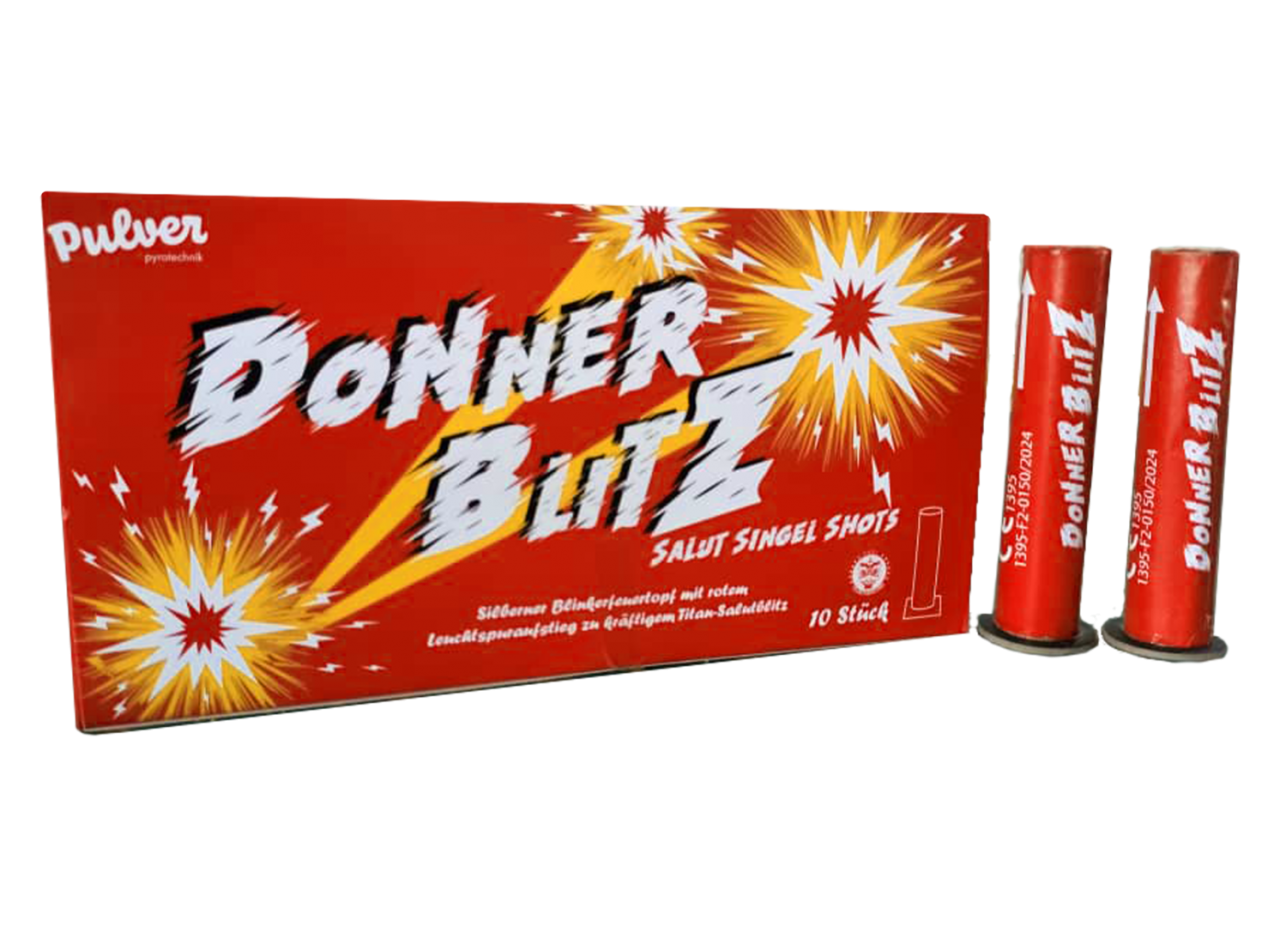Pulver Pyrotechnik Donner Blitz Salut Single Shots